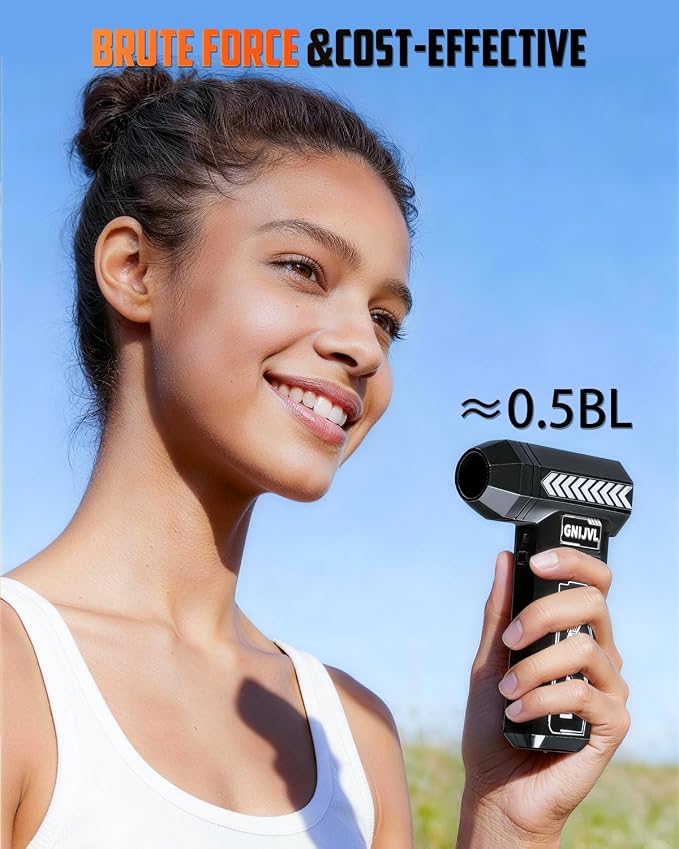 Compressed Air Duster, 150,000RPM 4-Gear Adjustable Super Power Air Blower Electric Air Duster with LED Light,One-tap Booster with 8000mAh Rechargeable Battery for PC, Keyboard, Car, Home Cleaning