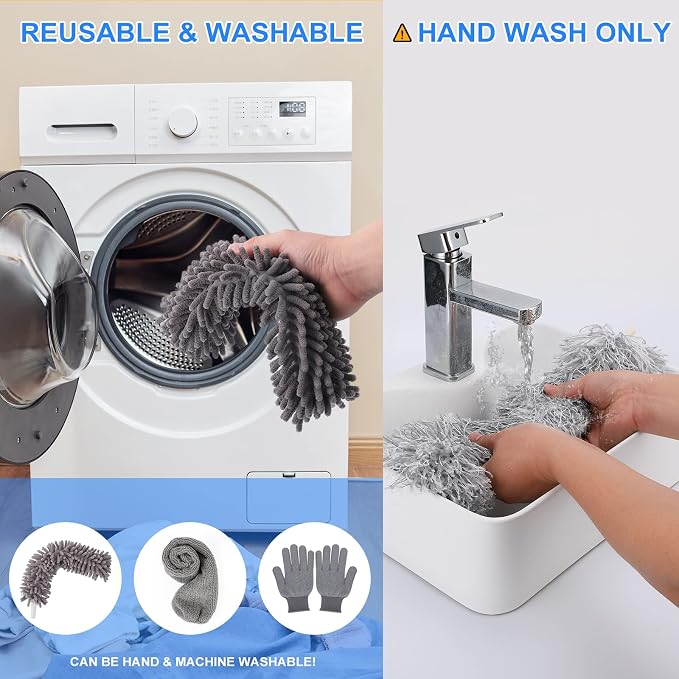 Duster with Extension Pole for Cleaning Ceiling Fans, High Ceilings, in Addition, Dusters for Cleaning Can Also Be Used for Low Places Cleaning, Such As Cabinets, Sofas, and Other Small Spaces.