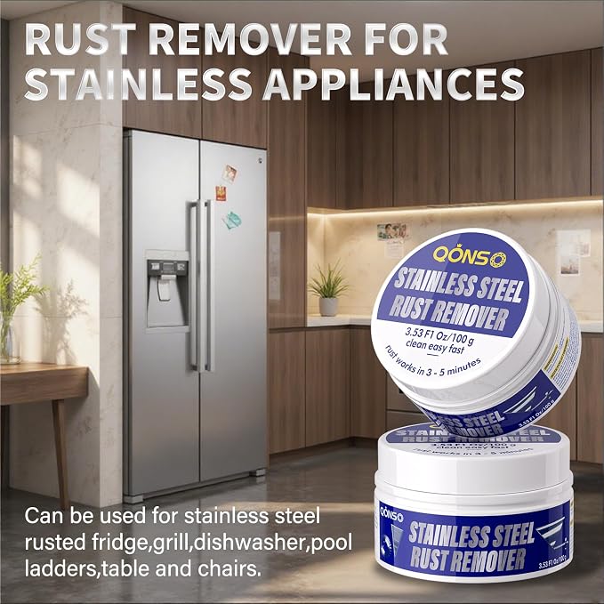 Stainless Steel Rust & Stain Remover, 3.5 oz 1PK | Helps Reduce Rust Stains, Restore Shine, Clean Appliances, Grills, Sinks, Tools, Commercial Equipment
