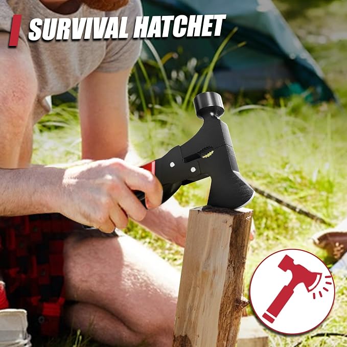 15 in 1 Multitool Axe Hatchet, Camping Accessories Survival Gear, Multi Tool for Camping Hiking Survival, Fathers Day Dad Gifts for Men, Cool Gadgets, Gifts for Him Husband, Boyfriends