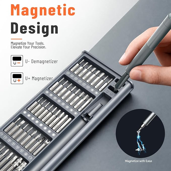 KATERK 42-in-1 Small Screwdriver Set Precision Mini Magnetic Repairs Tool | 40 Magnetic Bits, Resist Wear, Don't Strip Easily, Compact Organized Size, Repair Kit for Glasses, Laptop, iPhone, Watch