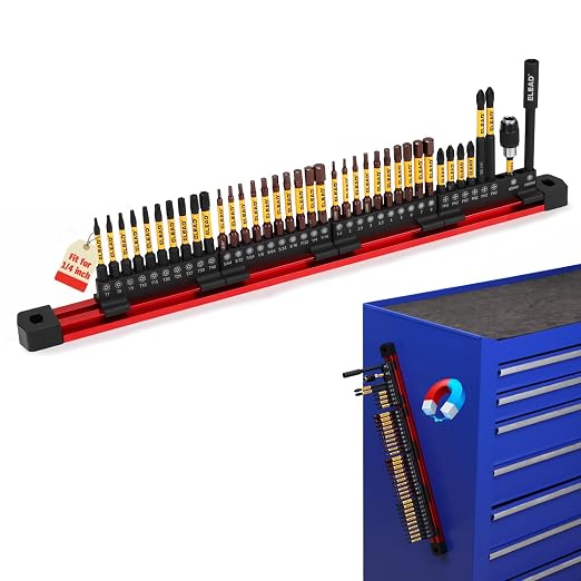 38-Piece Hex | Torx | Phillips Screwdriver Bit Set with 2.5” & 4” Bit Holder, Magnetic Bit Storage Rail, Allen Wrench Drill Bit Set, Tamper Proof Star Bit Set, S2 Steel