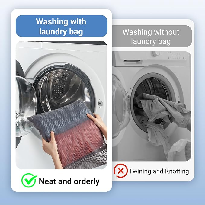 6Pcs Durable Honeycomb Mesh Laundry Bags for Delicates 12 x 16 Inches, Gray