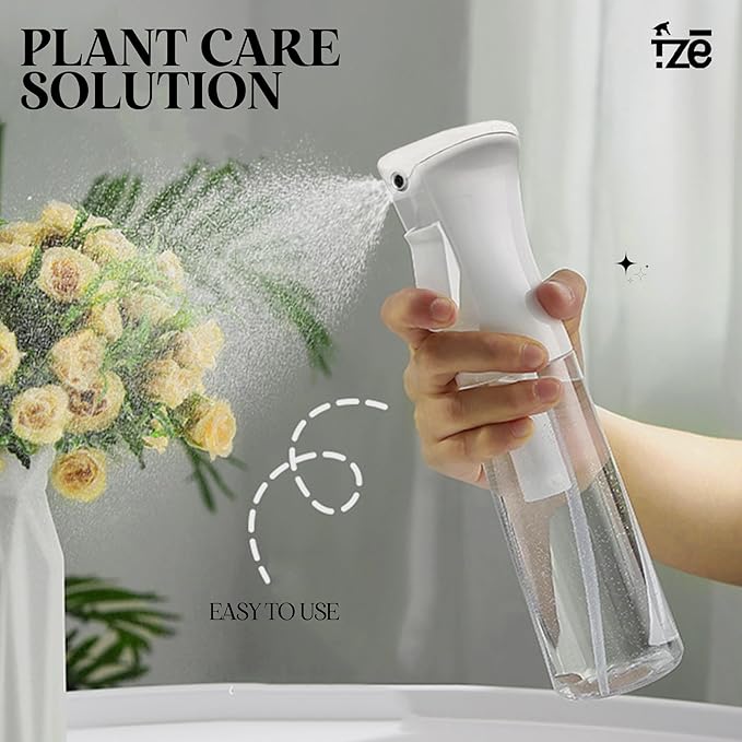 FZE® 300ml Spray Bottle Pack Of 1 - Fine Mist for Hair, Plants, Cleaning & Skincare- Continuous Spray Bottle for Gardening, Plants, Cleaning, and Misting