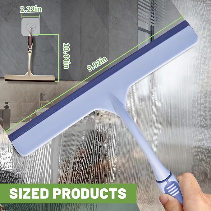ENGZWHUAN Hanging Rubber Squeegee with Hook, mini Squeegee Shower Squeegee for Shower Glass Multipurpose Shower Squeegee for Glass Doors (Premium Version)