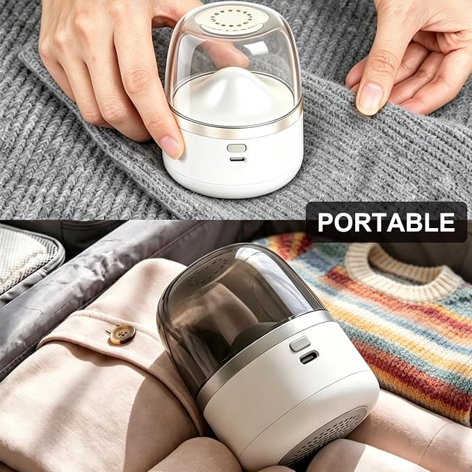 Rechargeable Electric Fabric Shaver, Portable Lint Remover & Sweater Defuzzer with 1+2 Stainless Steel Blades, Remove Pilling Safe for Clothes Couch Sofa Blanket Home and Travel