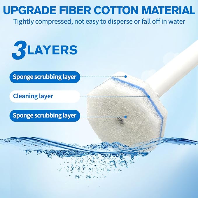 Disposable Toilet Bowl Brush and Holder - Toilet Bowl Wand Refills with Toilet Bowl Cleaner, Includes 40 Refill Heads for Clorox Toilet Brush, Wand & Storage Caddy - Won't Fall Apart