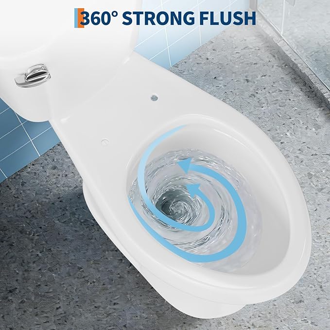 ADA Height 21" Elongated Toilet Bowl Only – Single Side Handle, Upgraded Power Flush, Includes Internal Tank Parts, No Seat Included