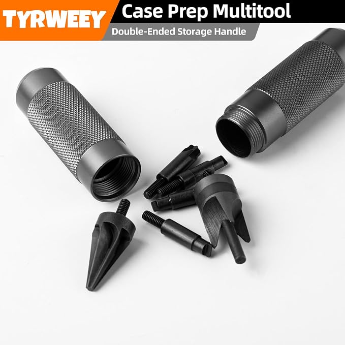 Case Prep Multitool, Case Chamfer Deburring Tools for Reloading | All-in-One Case Prep Kit, Fits .17-.45 calibers, Sharp cutting performance, Portable storage handle, Pro Reloading Tool
