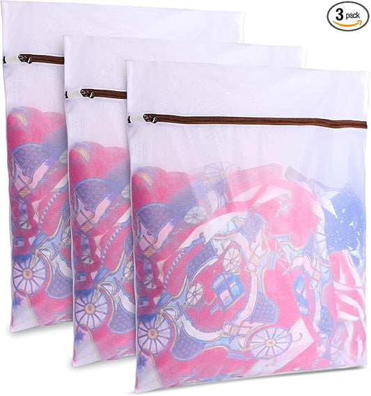 GOGOODA Mesh Laundry Bags for Delicates Durable Protective Wash Bags | Travel Storage Bags for Intimates Lingerie, 3PCS（3M）