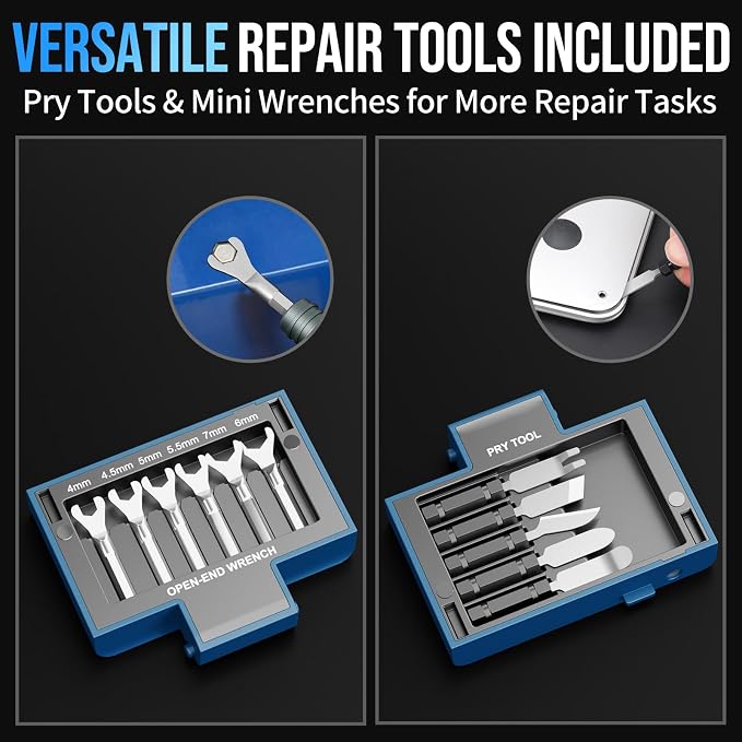 STREBITO Precision Screwdriver Set, 55 in 1 Electronics Repair Kit | Compact Magnetic Screwdriver Set with 2-in-1 Handle, Mini Wrenches, Pry Tools and 36 CRV Bits for Computer, Laptop, Eyeglass