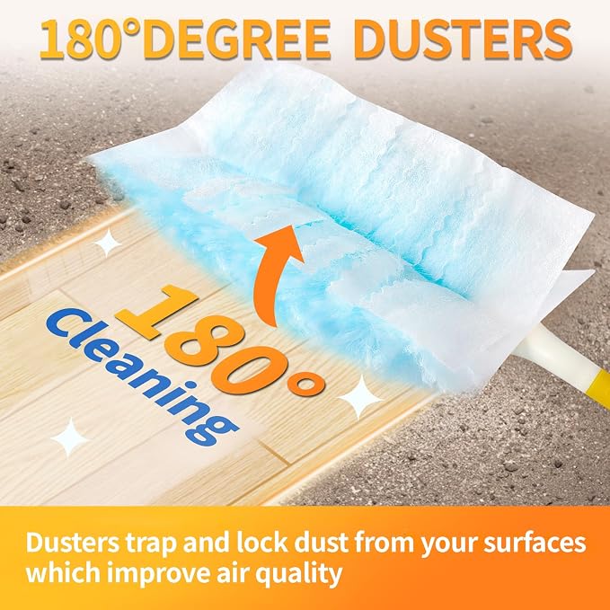 30 Count Electrostatic Duster Refills Compatible with Swiffer Duster, Multi-Surface Dusting Refills, Microfibre Dusters for Cleaning, Unscented
