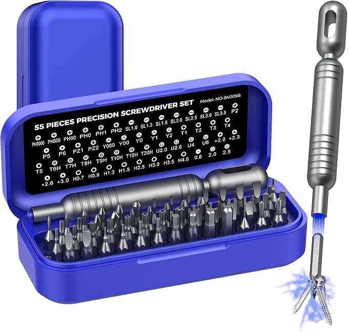 LIFEGOO 55-in-1 Precision Screwdriver Set Mini Magnetic Repair Tool Kit | 54 Magnetic Durable Bits, Compact Magnetic Case for Phone, Laptop, PC, Camera, Watch and Gifts for Men Women