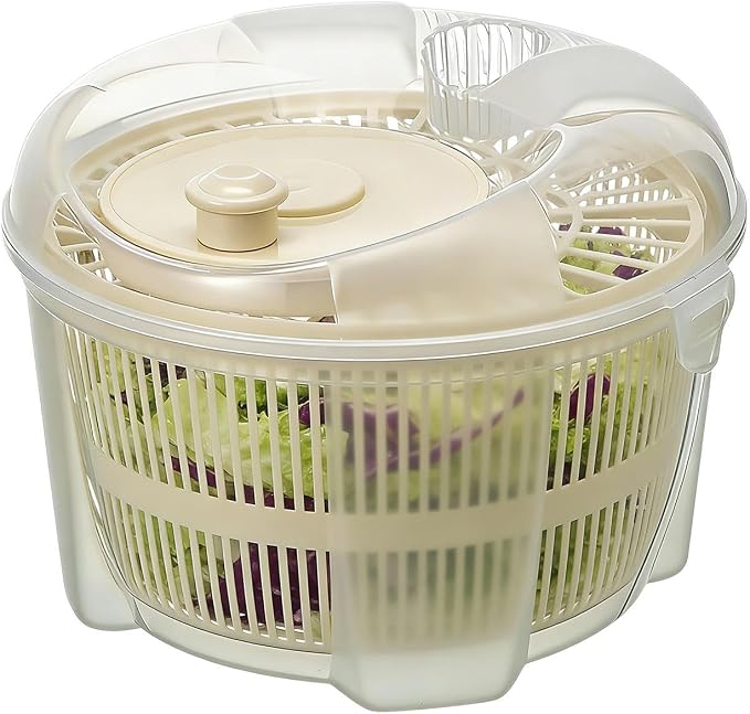 21x21x14cm Salad Spinner - Manual Lettuce Spinner | Salad Dryer With Washer Bowl, Vegetable & Fruit Washer, Lettuce Colander | Vegetable Dryer Bowl For Veggie, Onion, Dumpling Filling, Fresh Crisp