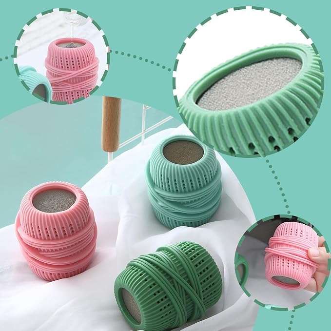 Reusable Fabric Softener Dispenser Balls Laundry Dryer Balls for Washing Sponge Household Substitute Cleaning Tool (Pink Green Blue)