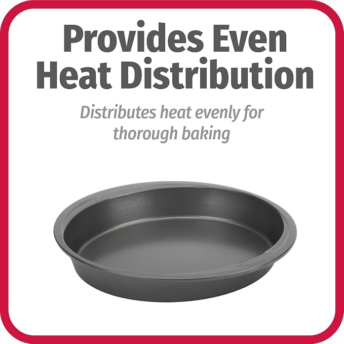 GoodCook Everyday Nonstick Steel Round Cake Pan, 9", Gray (Pack of 2)
