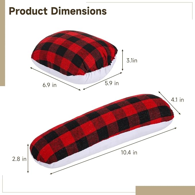 2Pcs Tailors Ham and Seam Roll Set,Red Plaid Ironing Pads,Long and Small Sizes for Pressing Quilting Ironing Projects, Ham Pressing Tools, Seam Roller Alternatives for Sewing Craft