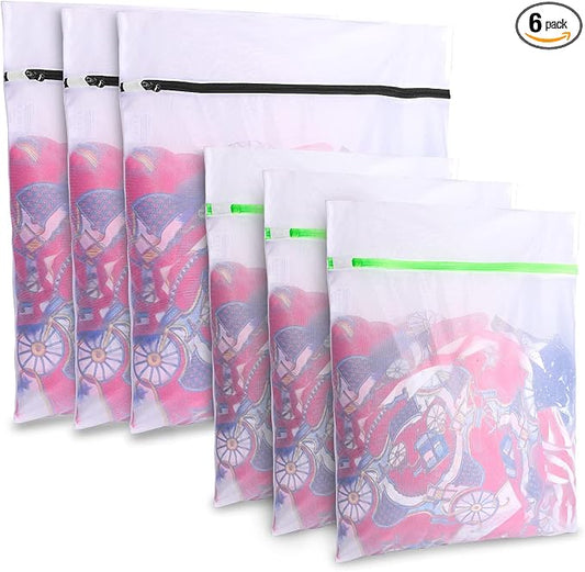 GOGOODA Mesh Laundry Bags for Delicates Durable Protective Wash Bags | Travel Storage Bags for Intimates Lingerie, 6PCS （3L,3M）