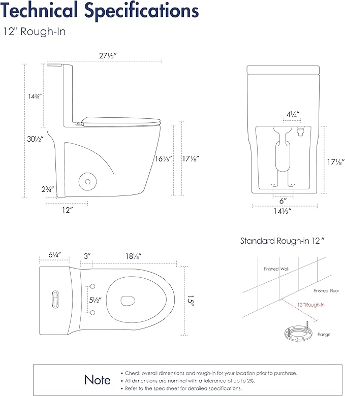 Eridanus Elongated One Piece Toilet with Powerful Siphon Dual Flush 1.1/1.6 GPF, 12" Rough-In Modern Bathroom Toilets with Comfort Soft Closing Seat Height 17", ADA Compliant Bowl, Matte Black