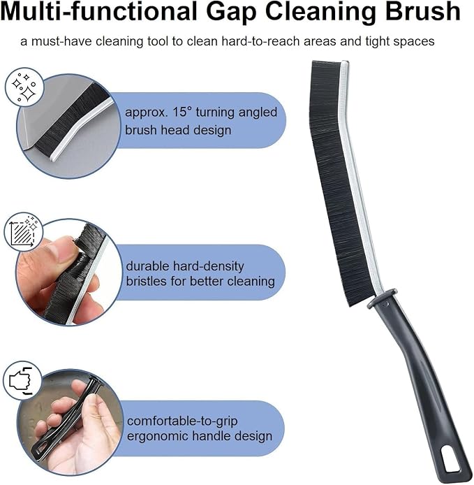 5 Pcs Hard Bristle Crevice Cleaning Brush - Crevice Cleaning Brushes for Household Use, Multifunctional Corner Gap Cleaning Brush Tool Grout Cleaner Brush for Kitchen Bathroom Window Track