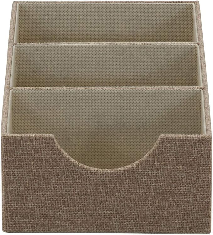 Household Essentials Brown 722-1 Deep 3 Section Drawer Organizer Box for Storage | 12 in x 6.13 in x 3.13