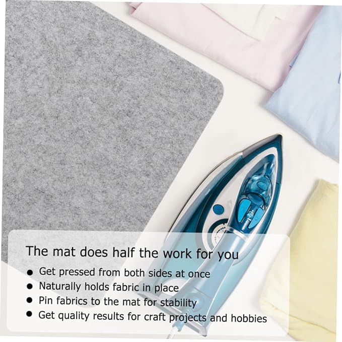 jojofuny Wool Ironing Mat for Quilters 10x10 Inch High Temperature Felt Pressing Pad for Sewing and DIY Crafts for Home Ironing and Quilting Projects
