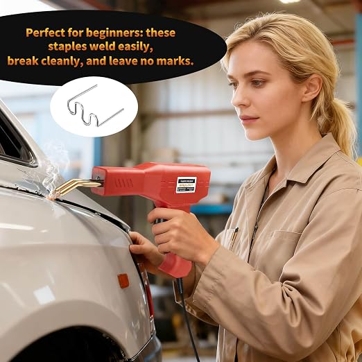 Plastic Welder Kit, 1200PCS Staples, Hot Stapler for Bumper Repair | 1200PCS Mixed Staples, Rust-Proof Stainless Steel, Portable Toolbox, Built-in LED, Ergonomic Grip, 5-Year Warranty, DIYers