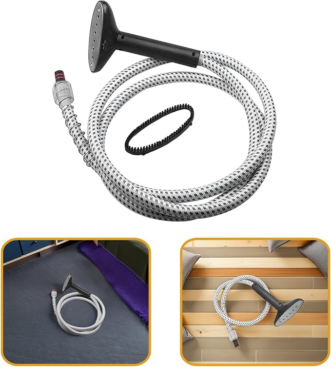 HANABASS Garment Steamer Replacement Hose and Nozzle with Brush Head, Universal Steamer Air Pipe Accessory, Buckle Style for Home and Travel Use