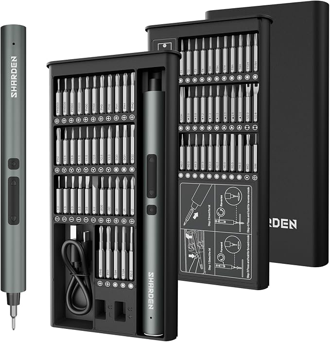 75 IN 1 Mini Electric Screwdriver Set, Power Screwdriver | 71 S2 Precision Bits, 3 LED Lights, Magnetic Storage, USB-C Charging, Cordless Screwdriver Repair Tool Kit for Electronics