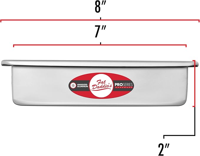 Fat Daddio's POB-7112 Sheet Cake Pan, 7 x 11 x 2 Inch, Silver