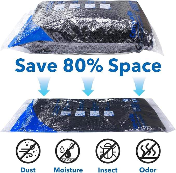 MEIQIHOME Vacuum Storage Bags, Space Saver Sealer Bags,Vacuum seal bags for clothing, Pillows, Comforters, Blankets, Bedding,Travel,32 COMBO