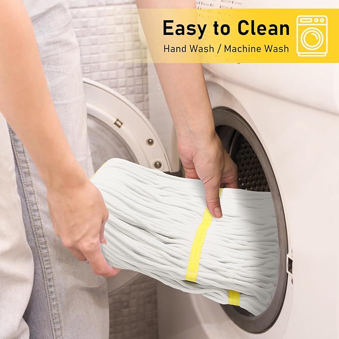 Heavy Duty String Wet Mop for Floor Cleaning, Commercial Industrial Cotton Mops with Stainless Steel Long Handle for Home, Kitchen, Bathroom, Garage