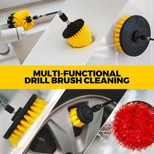 Holikme 22Pack Drill Brush Attachments Set, Scrub Pads & Sponge, Buffing Pads, Power Scrubber Brush, Car Polishing Pad Kit,Wax Applicator Pad,Car Cleaning Kit,Cleaning Supplies,Masonry Brushes(Blue)