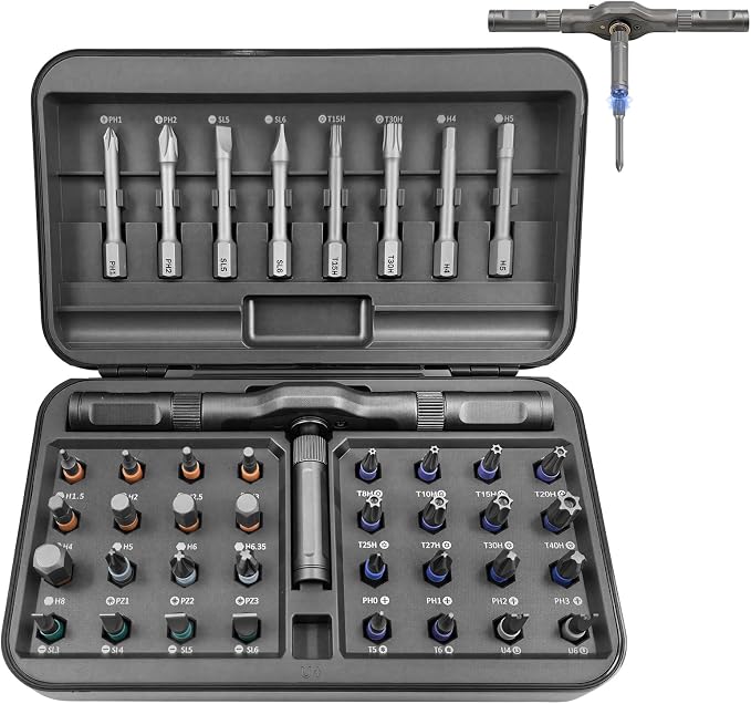42 in 1 Magnetic Screwdriver Set with Ratchet Handle, Multi Bits Repair Tool Kit for Computer, Furniture, Bike, Watch & DIY, Compact & Portable with Storage Case