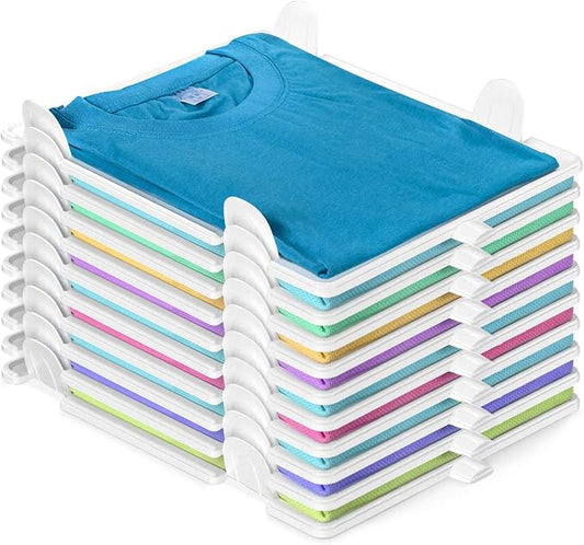 Accenter Clothing Organizer for Closet Storage,Stackable Shelf Dividers | Space-Savin Tshirt Organizer for Home Storage ,Ideal for Tshirts ,Sweater ,Pants Storage in Bedroom and Dormroom 10 Pack