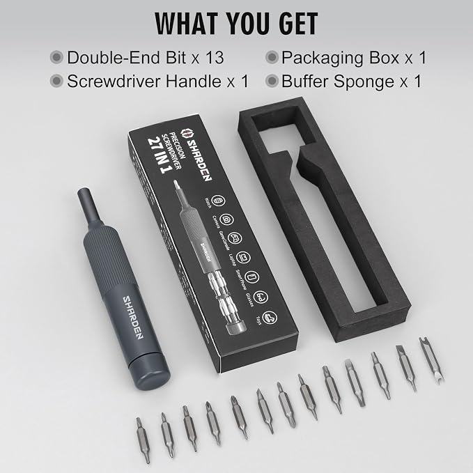27-in-1 Precision Screwdriver Set Multi Bit Mini Small Screwdriver | Magnetic Screwdriver Set Pen Style Manual Repair Tool Kit For Eyeglass, Watch, Computer, Jewelers, Laptop, Electronics, Phone