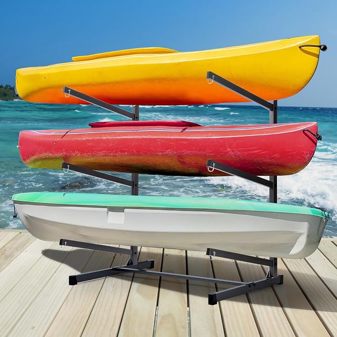 Kayak Storage Rack, Heavy Duty Kayak Racks for Garage and Outdoor Storage, Storage Rack for Kayak, Canoe, Surfboard & Paddleboard