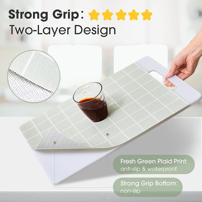 Beautysaid Shelf and Drawer Liner for Kitchen Cabinet Non Adhesive Non Slip | Shelf Paper Waterproof Washable Thickened for Dresser Pantry Shelve Bathroom Protector Liner(Light Green,12 in x 30 FT)