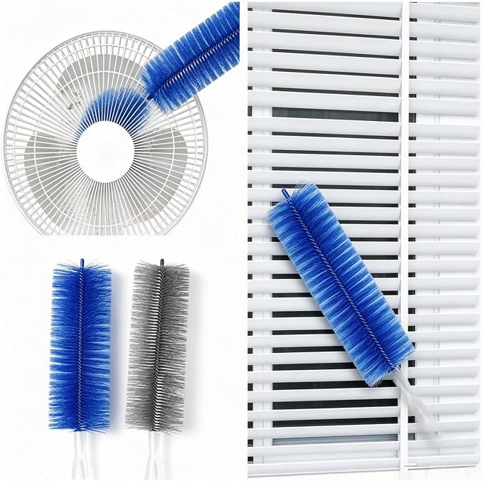 Bendable Microfiber Fan Cleaner Brush, Reusable Cobweb Duster, Washable Dust Remover for Electric Fan, Air Vents, Blinds, Curtains, Ceiling & Car Household Dust Cleaning Tool (2PCS)