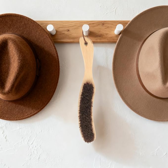 Felt Hat Brush,Felt Hat Cleaner Horse Hair Cowboy Hat Brush Cleaning Kit Hat Brush,Cowboy Hat Cleaner Easily Removes Dust Fuzz and Lint for Shoes Hats,Clothes,Baseball Caps