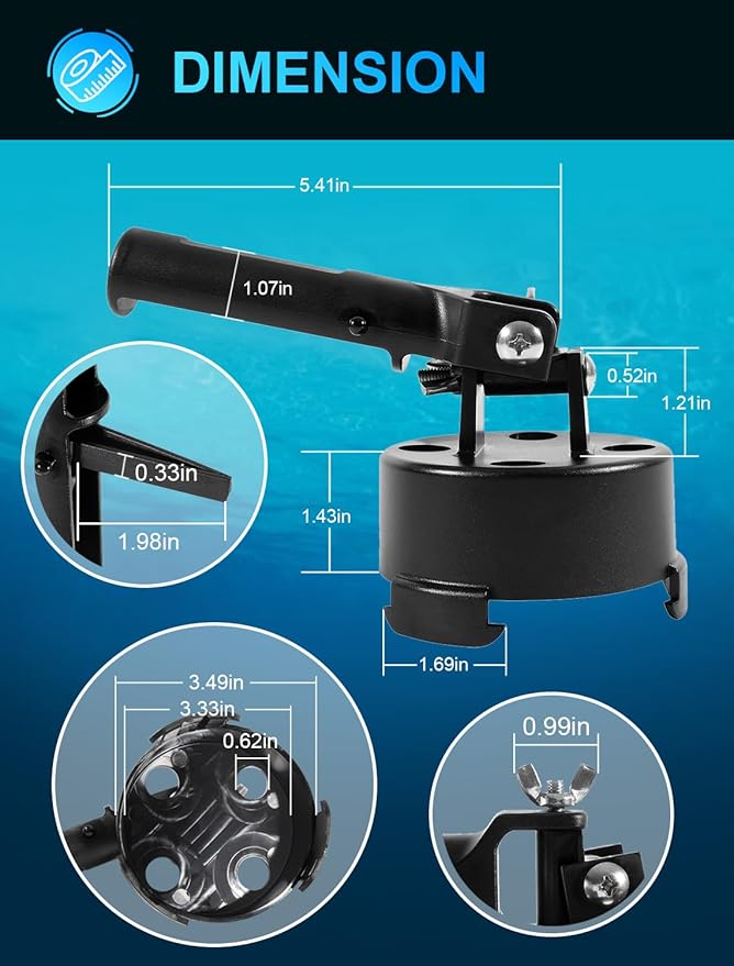 Plastic Pool Nozzle Tool Cleaning Head Removal Tool For 004-552-5440-00 PCC 2000 Vanquish Vantage, For all Large 3-Prong Pop Ups
