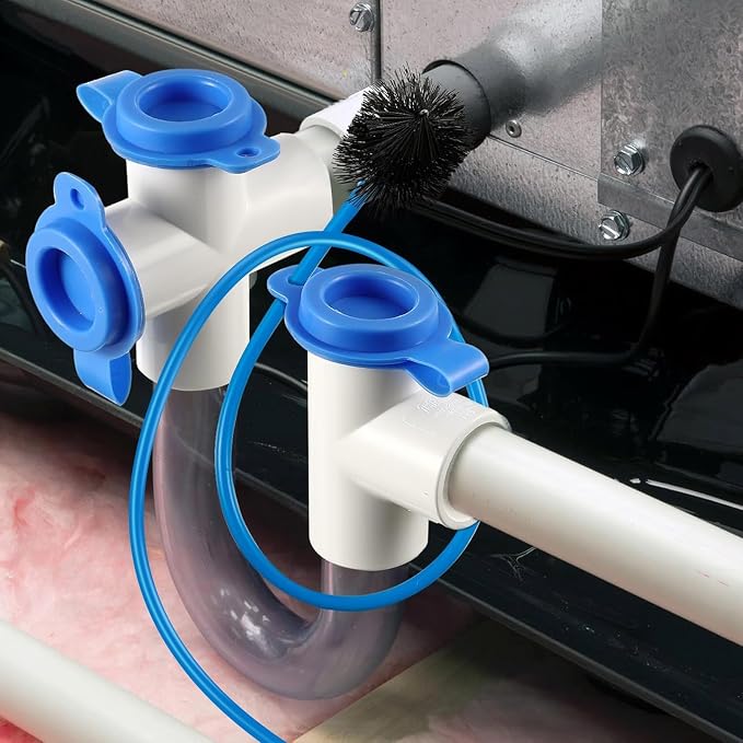 Condensate Trap Flexible Drain Brush, AC Drain Line Cleaning Brush for AC & HAVC Condensate P Trap(48 Inch,Blue,2 Pcs)