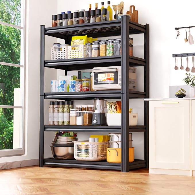 4-Pack Heavy Duty Garage Shelving for Large Storage & Whole Garage Organization, 72"H x 59"W x 20"D Adjustable 5-Tier All Metal Wire Shelf for Tools,Storage Bins,Bulk Items,Warehouse&Workshop
