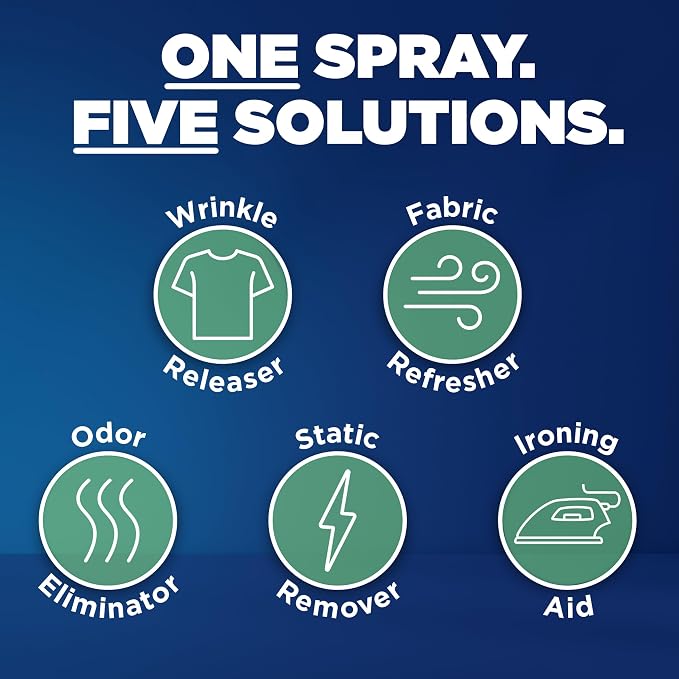 Downy Wrinkle Releaser Spray | All In One Wrinkle Release Spray, Odor Eliminator, Static Remover | Fabric Refresher & Ironing Aid for Clothes | 16.9 Fl Oz (Pack of 2) & 3 FL Oz, Crisp Linen Scent