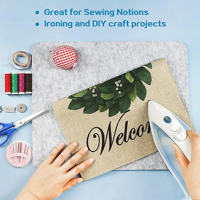 Pressing Mat Portable Felted Ironing Board, 1/2 Inch Thick Retains Heat Pad for Quilting Supplies Sewing Notions DIY Crafts (17 X 13.5 Inch)