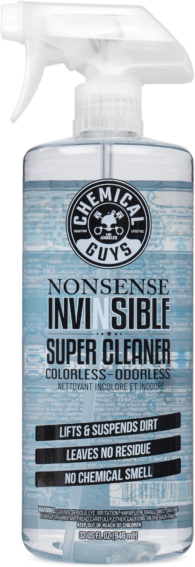 Chemical Guys, Nonsense Colorless & Odorless All-Surface Cleaner, 32 oz | Colorless, odorless, residue-free cleaner lifts dirt from vinyl, rubber, plastic, carpet and upholstery.