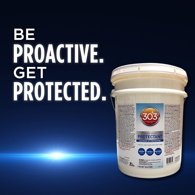 303 Products Aerospace Protectant Spray, UV Protection, Repels Dust, Dirt, & Staining, Matte Finish, Restores Like-New Appearance, Outdoor Cleaning Supplies 5 Gallons