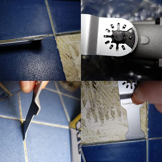 XXGO 4 Pcs Oscillating Tool Diamond Grout Blade for Grout Removal | Best for 1/8" Grout Removing