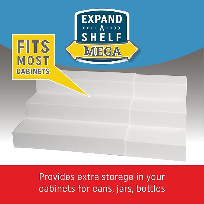 Dial Industries 3 Tier Expandable Kitchen Cabinet Shelf Organizer, Mega