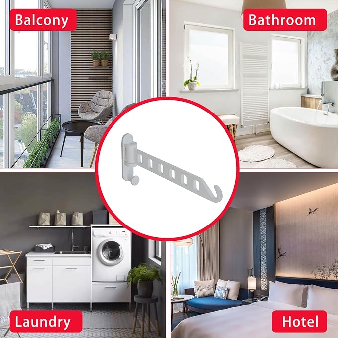 JOOM Clothes Drying Rack Wall Mounted, Foldable Wall Hanger, White 13in Arm | Space Saving Aluminum Wall Mount Clothes Rack for Laundry Room, Closet, Bathroom, Dorm, Apartment, Folds Flat When Not in Use